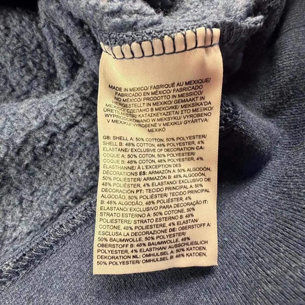 The North Face Mens Blue Crewneck Sweatshirt Fleece Heritage Patch M 1358‎